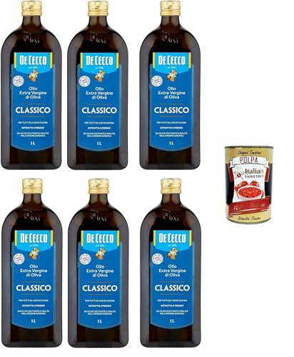 6x De Cecco Classico Natives Olivenöl Extra Olio Extra Vergine 1 Lt nativ + 1x Italian Gourmet Polpa 6x De Cecco Classico Natives Olivenöl Extra Olio Extra Vergine 1 Lt nativ + 1x Italian Gourmet Polpa von Italian Gourmet E.R.