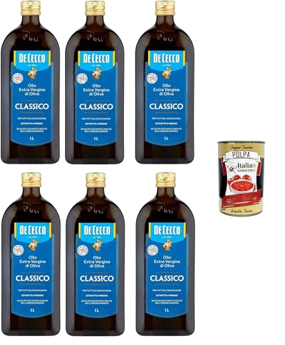 6x De Cecco Classico Natives Olivenöl Extra Olio Extra Vergine 1 Lt nativ + 1x Italian Gourmet Polpa von Italian Gourmet E.R.