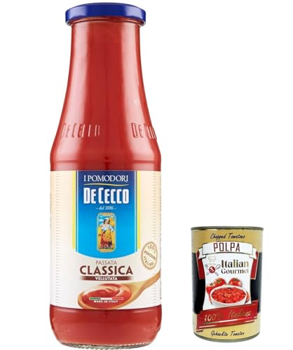 6x De Cecco Passata di Pomodoro Tomatenpaste Tomaten sauce 100% Italienisch 700g + Italian Gourmet polpa 400g von Italian Gourmet E.R.