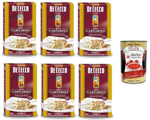 6x De Cecco Riso Carnaroli Superfino - Mittelkorn-Reis für Risotto, 1000gr+ Italian Gourmet polpa 400g 6x De Cecco Riso Carnaroli Superfino - Mittelkorn-Reis für Risotto, 1000gr+ Italian Gourmet polpa 400g von Italian Gourmet E.R.