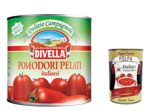6x Divella Pelatoni, Ganze geschälte Tomaten, whole peeled tomatoes 2500g + Italian Gourmet polpa 400g von Italian Gourmet E.R.
