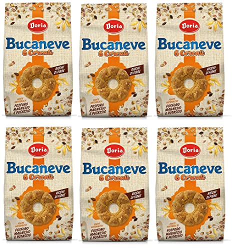 6x Doria Bucaneve Biscotti ai 6 Cereali Kekse mit Hafer, Dinkel, Weizen, Reis, Buchweizen und Gerste 300g Beutel 6x Doria Bucaneve Biscotti ai 6 Cereali Kekse mit Hafer, Dinkel, Weizen, Reis, Buchweizen und Gerste 300g Beutel von Italian Gourmet E.R.