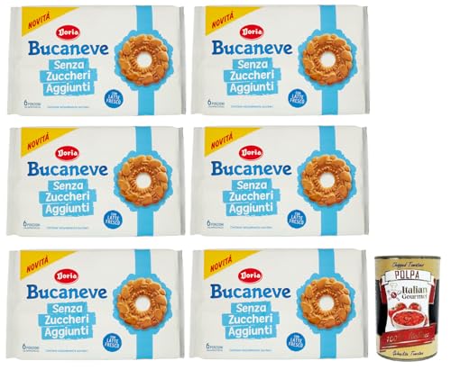 6x Doria Bucaneve Senza Zuccheri Aggiunti,Ohne Zuckerzusatz,Mürbeteigkekse Kekse mit frischer Milch,263g Packung, jede Packung enthält 6 Einzelportionen + Italian Gourmet Polpa di Pomodoro 400g Dose 6x Doria Bucaneve Senza Zuccheri Aggiunti,Ohne Zuckerzusatz,Mürbeteigkekse Kekse mit frischer Milch,263g Packung, jede Packung enthält 6 Einzelportionen + Italian Gourmet Polpa di Pomodoro 400g Dose von Italian Gourmet E.R.