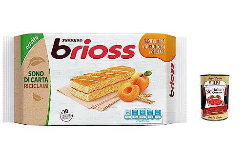 6x Ferrero Brioss Albicocca Aprikose, Apricot kuchen Packung mit 10 Snacks, 280 g + Italian Gourmet polpa 400g 6x Ferrero Brioss Albicocca Aprikose, Apricot kuchen Packung mit 10 Snacks, 280 g + Italian Gourmet polpa 400g von Italian Gourmet E.R.