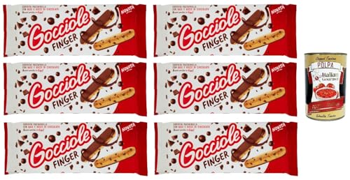 6x GOCCIOLE FINGER, Keks mit Schokolade bedeckt, Feiner Mürbeteig mit vielen Schokoladenstückchen 120g + Italian Gourmet polpa 400g 6x GOCCIOLE FINGER, Keks mit Schokolade bedeckt, Feiner Mürbeteig mit vielen Schokoladenstückchen 120g + Italian Gourmet polpa 400g von Italian Gourmet E.R.