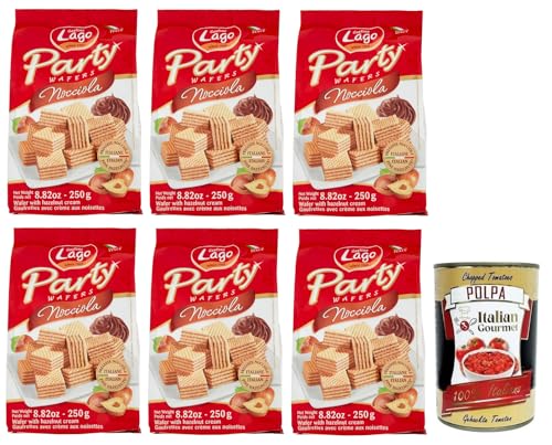 6x Gastone Lago Party Wafers Nocciola,Waffeln mit Haselnusscreme 250g + Italian Gourmet Polpa di Pomodoro 400g Dose 6x Gastone Lago Party Wafers Nocciola,Waffeln mit Haselnusscreme 250g + Italian Gourmet Polpa di Pomodoro 400g Dose von Italian Gourmet E.R.