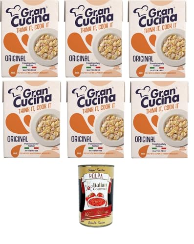 6x Gran Cucina Crema per Cucinare,Creme auf Pflanzlicher Basis,Sauce zum Kochen Ohne Palmöl,Glutenfrei 200g + Italian Gourmet Polpa di Pomodoro 400g Dose von Italian Gourmet E.R.