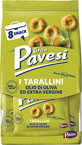 6x Gran Pavesi Snack Tarallini Olivenöl und natives Olivenöl extra, ohne Palmöl - 256 g Packung + Italian Gourmet polpa 400g von Italian Gourmet E.R.