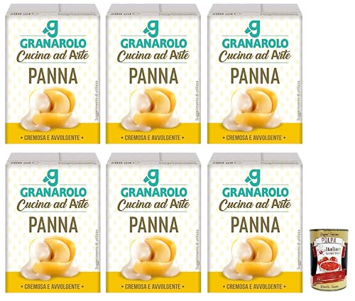6x Granarolo Panna da Cucina,Langanhaltende,UHT-Kochsahne,Tetrapak-Verpackung 200ml + Italian Gourmet Polpa di Pomodoro 400g Dose von Italian Gourmet E.R.