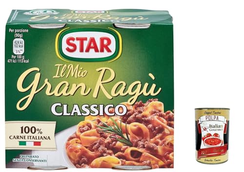 6x Il Mio Gran Ragù Star Classico tomatensauce 2x180g sauce Tomatensuppe + Italian Gourmet polpa 400g von Italian Gourmet E.R.