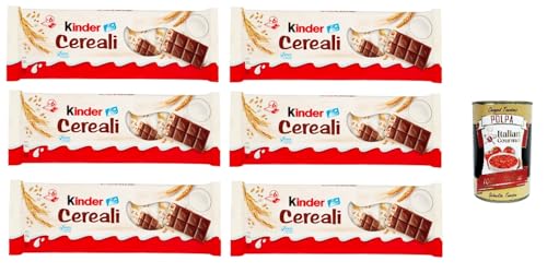 6x Kinder Cereali, Kinder Country Gefüllte Schokolade mit gerösteten Cerealien und Milchcreme Packung mit 6 st. 138g + Italian Gourmet polpa 400g 6x Kinder Cereali, Kinder Country Gefüllte Schokolade mit gerösteten Cerealien und Milchcreme Packung mit 6 st. 138g + Italian Gourmet polpa 400g von Italian Gourmet E.R.