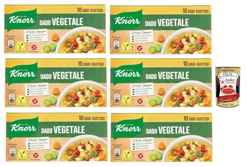 6x Knorr Dado Vegetale, dado brodo Suppen würfel Brühe 10 pz, Nachhaltige Gemüsebrühe, glutenfrei, Laktose und Konservierungsmittel, für Suppen, Gemüsebrühwürfel + Italian Gourmet polpa 400g 6x Knorr Dado Vegetale, dado brodo Suppen würfel Brühe 10 pz, Nachhaltige Gemüsebrühe, glutenfrei, Laktose und Konservierungsmittel, für Suppen, Gemüsebrühwürfel + Italian Gourmet polpa 400g von Italian Gourmet E.R.