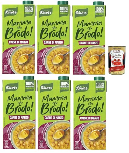 6x Knorr Mamma Che Brodo! Rindfleisch - Bereitsbrühe 100% natürliche Zutaten, glutenfrei, Laktose und Farbstoffen, mit nachhaltigem Landwirtschaftsgemüse - 1l + Italian Gourmet polpa 400g 6x Knorr Mamma Che Brodo! Rindfleisch - Bereitsbrühe 100% natürliche Zutaten, glutenfrei, Laktose und Farbstoffen, mit nachhaltigem Landwirtschaftsgemüse - 1l + Italian Gourmet polpa 400g von Italian Gourmet E.R.