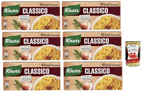 6x Knorr classico dado brodo Suppenwürfel Brühe klassisch reich an Geschmack, Packung mit 10 würfel + Italian Gourmet polpa 400g 6x Knorr classico dado brodo Suppenwürfel Brühe klassisch reich an Geschmack, Packung mit 10 würfel + Italian Gourmet polpa 400g von Italian Gourmet E.R.