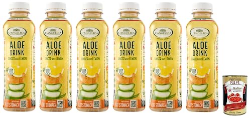 6x L' Angelica Health Drink Null Zucker Aloe Drink, Getränk auf Basis von Aloe Vera,mit Ingwer- und Zitronengeschmack,Einweg-PET-Flasche 500ml + Italian Gourmet Polpa di Pomodoro 400g Dose 6x L' Angelica Health Drink Null Zucker Aloe Drink, Getränk auf Basis von Aloe Vera,mit Ingwer- und Zitronengeschmack,Einweg-PET-Flasche 500ml + Italian Gourmet Polpa di Pomodoro 400g Dose von Italian Gourmet E.R.