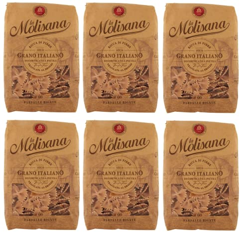 6x La Molisana Pasta Integrale Farfalle Rigate n°66 Vollkornnudeln Vollkornpasta,100% italienischer Weizen,Bronzepaste 500g Packung + Italian Gourmet Polpa di Pomodoro 400g Dose 6x La Molisana Pasta Integrale Farfalle Rigate n°66 Vollkornnudeln Vollkornpasta,100% italienischer Weizen,Bronzepaste 500g Packung + Italian Gourmet Polpa di Pomodoro 400g Dose von Italian Gourmet E.R.