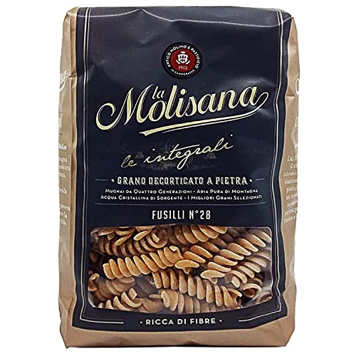 6x La Molisana Pasta Integrale Fusilli n°28 Vollkornnudeln Vollkornpasta,100% italienischer Weizen,Bronzepaste 500g Packung + Italian Gourmet Polpa di Pomodoro 400g Dose von La Molisana