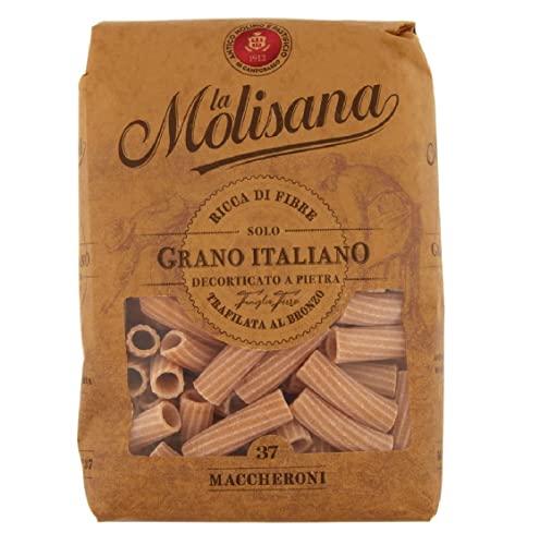 6x La Molisana Pasta Integrale Maccheroni n°37 Vollkornnudeln Vollkornpasta,100% italienischer Weizen,Bronzepaste 500g Packung + Italian Gourmet Polpa di Pomodoro 400g Dose von Italian Gourmet E.R.