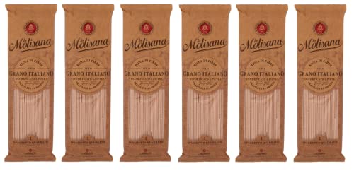 6x La Molisana Pasta Integrale Spaghetto Quadrato n°1 Vollkornnudeln Vollkornpasta,100% italienischer Weizen,Bronzepaste 500g Packung + Italian Gourmet Polpa di Pomodoro 400g Dose von Italian Gourmet E.R.