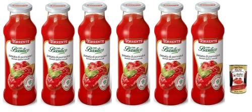 6x La Torrente Passata di Pomodori con Basilico,Tomatenpüree mit Basilikum,100% Italienische Tomate,700g Glasflasche + Italian Gourmet Polpa di Pomodoro 400g Dose von Italian Gourmet E.R.