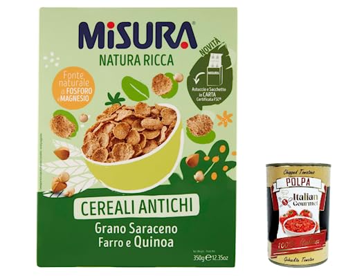 6x Misura Natura Ricca Ancient Cereals Buchweizen Dinkel und Quinoa 350 g + Italian Gourmet polpa 400g 6x Misura Natura Ricca Ancient Cereals Buchweizen Dinkel und Quinoa 350 g + Italian Gourmet polpa 400g von Italian Gourmet E.R.