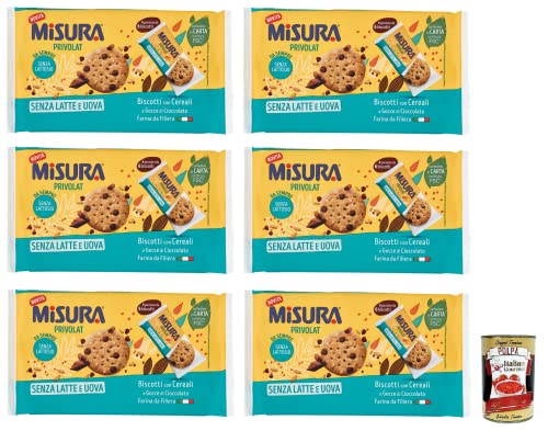 6x Misura Privolat,Kekse mit Müsli und Schokoladentropfen,Ohne Milch,Laktosefrei und ohne Eier,Packung mit 280g + Italian Gourmet Polpa di Pomodoro 400g Dose 6x Misura Privolat,Kekse mit Müsli und Schokoladentropfen,Ohne Milch,Laktosefrei und ohne Eier,Packung mit 280g + Italian Gourmet Polpa di Pomodoro 400g Dose von Italian Gourmet E.R.