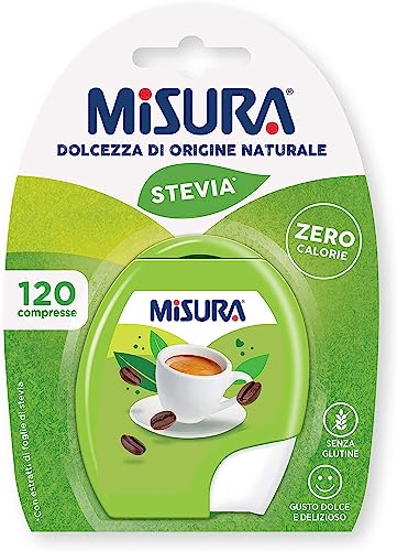 6x Misura Stevia Dolcificante in Compresse, Süßstoff in Tabletten, keine Kalorien, Gluten -freie, offene und tragbare Verpackung, 120 Tabletten + Italian gourmet polpa 400g von Italian Gourmet E.R.