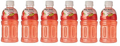 6x Mogu Mogu Fragola Drink Getränk mit Erdbeergeschmack und Nata de Coco Einweg-PET-Flasche 320ml von Italian Gourmet E.R.