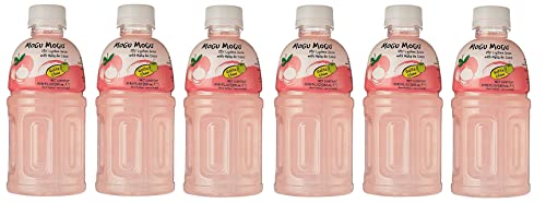 6x Mogu Mogu Lychee Drink Getränk mit Litschi-Geschmack und Nata de Coco Einweg-PET-Flasche 320ml von Italian Gourmet E.R.