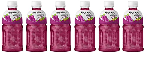 6x Mogu Mogu Uva Drink Getränk mit Traubengeschmack und Nata de Coco Einweg-PET-Flasche 320ml von Italian Gourmet E.R.