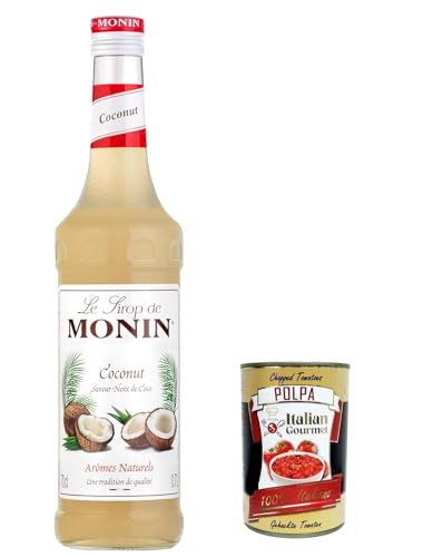 6x Monin Kaffee und Bar Sirup Kokosnuss, Coconut Syrup 0,7 ltr. + Italian Gourmet polpa 400g von Italian Gourmet E.R.