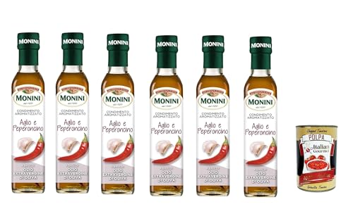 6x Monini aromatisiertes Knoblauch- und Chili-Gewürz auf der Basis von nativem Olivenöl extra 250 Milliliter + Italian Gourmet polpa 400g 6x Monini aromatisiertes Knoblauch- und Chili-Gewürz auf der Basis von nativem Olivenöl extra 250 Milliliter + Italian Gourmet polpa 400g von Italian Gourmet E.R.