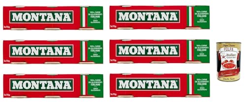 6x Montana carne classica Rindfleisch in Aspik dose 3x70g 100% Italienisch Fleisch + Italian Gourmet polpa 400g von Italian Gourmet E.R.