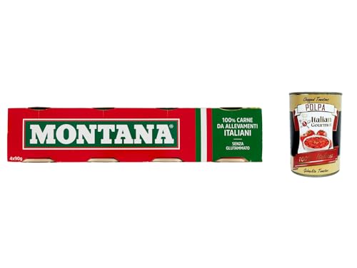 6x Montana carne classica Rindfleisch in Aspik dose 4x90g 100% Italienisch Fleisch + Italian Gourmet polpa 400g von Italian Gourmet E.R.