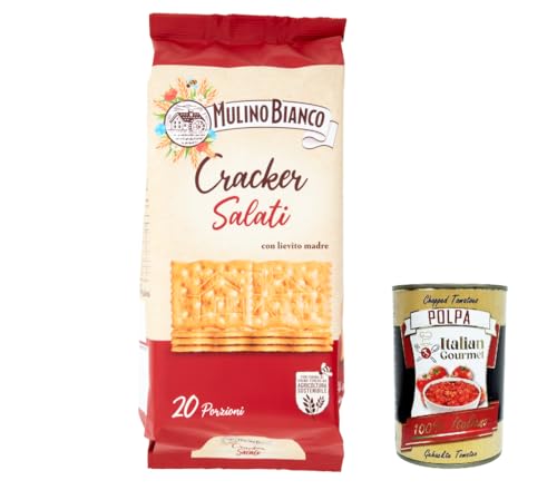 6x Mulino Bianco Barilla Crackers Cracker salati Salzgebäck gesalzen 500g, herzhafter Snack kekse aus Italien + Italian Gourmet polpa 400g von Italian Gourmet E.R.