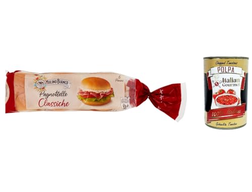 6x Mulino Bianco Brot Pane Pagnottelle Classiche, Jede packung 6 Panini, 360g + Italian gourmet polpa 400g 6x Mulino Bianco Brot Pane Pagnottelle Classiche, Jede packung 6 Panini, 360g + Italian gourmet polpa 400g von Italian Gourmet E.R.