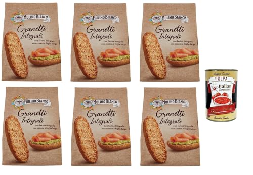 6x Mulino Bianco Crostini Granetti integrali Vollkorn-Croutons, reich an Ballaststoffen Snack, 280g + Italian Gourmet polpa 400g 6x Mulino Bianco Crostini Granetti integrali Vollkorn-Croutons, reich an Ballaststoffen Snack, 280g + Italian Gourmet polpa 400g von Italian Gourmet E.R.