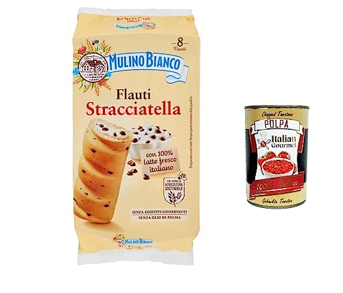 6x Mulino Bianco Flauti Stracciatella Kuchen Snack mit 100 % frischer italienischer Milch 280 g + Italian gourmet polpa 400g 6x Mulino Bianco Flauti Stracciatella Kuchen Snack mit 100 % frischer italienischer Milch 280 g + Italian gourmet polpa 400g von Italian Gourmet E.R.