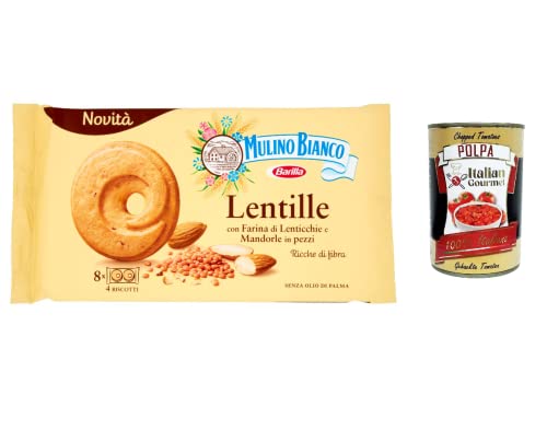 6x Mulino Bianco Lentille Linsenkekse mit Linsenmehl und Mandelstückchen 220g + Italian gourmet polpa 400g von Italian Gourmet E.R.