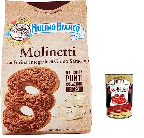 6x Mulino Bianco Molinetti Biscuits Shortbread Buchweizen kekse, Frühstück voller Geschmack 350 g + Italian giourmet polpa 400g von Italian Gourmet E.R.