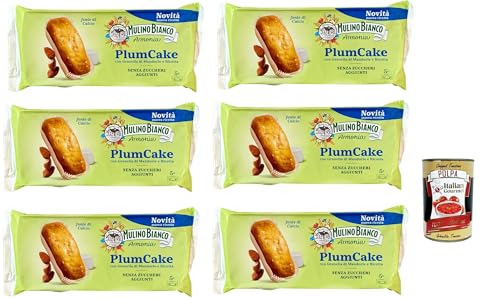 6x Mulino Bianco Plumcake granella di mandorle e ricotta, süßer Snack, Ohne Zuckerzucker, mit mit Mandelkörnern und Ricotta 155 gr + Italian Gourmet polpa 400g 6x Mulino Bianco Plumcake granella di mandorle e ricotta, süßer Snack, Ohne Zuckerzucker, mit mit Mandelkörnern und Ricotta 155 gr + Italian Gourmet polpa 400g von Italian Gourmet E.R.