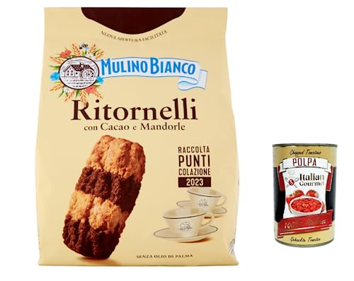 6x Mulino Bianco Ritornelli Kekse mit Kakao und Mandeln für ein leckeres Frühstück – biscuits cookies 700 g + Italian gourmet polpa 400g von Italian Gourmet E.R.