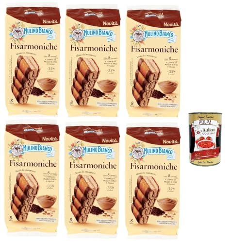 Mulino Bianco fisarmoniche, Natürlich gefüllte Sahnungsnack mit Gerstenmalzcreme und Kakao 6x 264g + Italian Gourmet polpa 400g Mulino Bianco fisarmoniche, Natürlich gefüllte Sahnungsnack mit Gerstenmalzcreme und Kakao 6x 264g + Italian Gourmet polpa 400g von Italian Gourmet E.R.