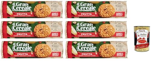 6x Mulino bianco Gran Cereale frutta, Frucht Kekse, voller Ballaststoffe 250g + Italian Gourmet polpa 400g von Italian Gourmet E.R.