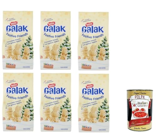 6x NESTLÉ GALAK Festive Friends weiße Schokoladen- und Müslifiguren, Beutel 147 g+Italian gourmet polpa 400g 6x NESTLÉ GALAK Festive Friends weiße Schokoladen- und Müslifiguren, Beutel 147 g+Italian gourmet polpa 400g von Italian Gourmet E.R.