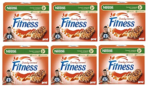 6x Nestlé Fitness Crunchy Caramel Müsliriegel Vollkornriegel mit Schokolade und Knuspriges Karamell ( 4 x 23,5g ) 94g von Italian Gourmet E.R.