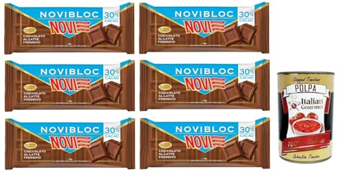 6x Novi Novibloc Cioccolato al Latte Tafel Milchschokolade 30% Kakao 150g + Italian Gourmet Polpa di Pomodoro 400g Dose von Italian Gourmet E.R.