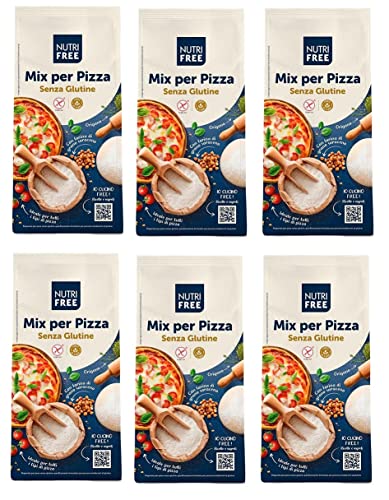 6x Nutri Free Mix per Pizza Mehl Laktose- und Milcheiweißfrei Glutenfrei 1Kg-Packung Ideal für alle Arten von Pizza von Italian Gourmet E.R.