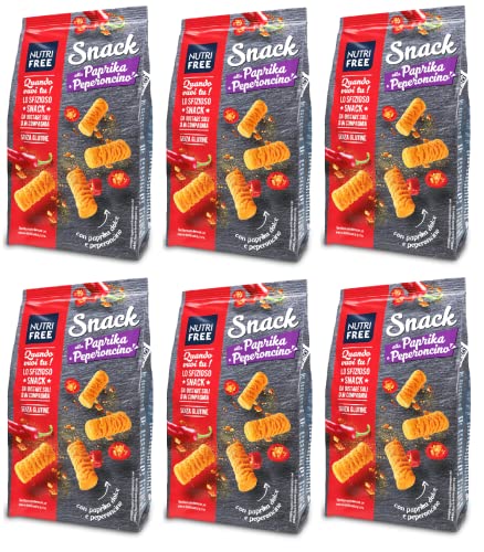 6x Nutrifree Glutenfreier Snack mit Paprika- und Chiligeschmack,Brotersatz,Laktosefrei und Eifrei 100g + Italian Gourmet Polpa di Pomodoro 400g Dose 6x Nutrifree Glutenfreier Snack mit Paprika- und Chiligeschmack,Brotersatz,Laktosefrei und Eifrei 100g + Italian Gourmet Polpa di Pomodoro 400g Dose von Italian Gourmet E.R.