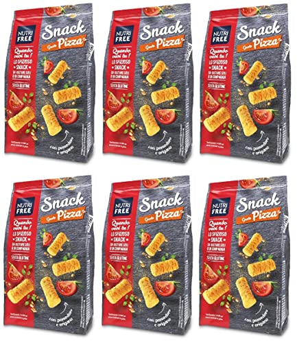 6x Nutrifree Glutenfreier Snack mit Pizzageschmack,Brotersatz,Laktosefrei und Eifrei 100g + Italian Gourmet Polpa di Pomodoro 400g Dose von Italian Gourmet E.R.